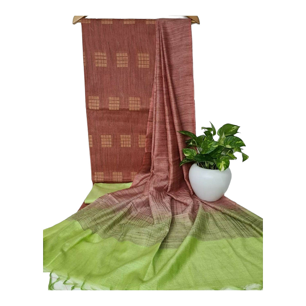 Handloom Brown & Green Saree